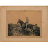 Sir John Henry Kennaway (1837-1919) A black and white photograph on horseback in 3rd Volunteer