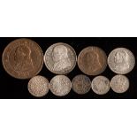 A collection of Vatican coins: including a higher grade 1867 4 soldi, 1867 2 lira, 1871 1 lira,