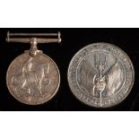 A WWI War Medal 'J2895 W Beale AR RN' with Jutland medallion:
