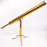 A 19th century lacquered brass 2 inch compound telescope by Dollond, London,