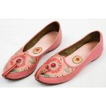 A pair of 1940s pink leather 'Lillibet' shoes by Burgess of London, size 5,