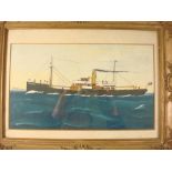 An early 20th century watercolour of the steam packet 'Islander',