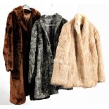 A group of five various fur coats including a grey Astrakhan coat: (5)
