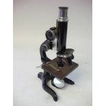 A black lacquer microscope by Ernst Leitz, Wetzlar: No 112973,