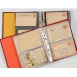 A collection of early stamp postal stationery: unused and used in two albums,