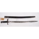 An 1855 pattern British Volunteer bayonet: the straight pipe back blade stamped 'C Chavasse',