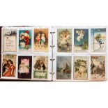 An album of late 19th/early 20th century Greeting Postcards for Christmas, Easter,