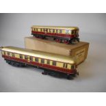 Trix Twin Railway, 3-rail 20/58 2-Car maroon and cream diesel flier: includes motor and dummy car,