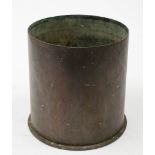 A WWI German 52pdr Karlsruhe shell casing, dated 'Apr 16': reduced to form a waste paper bin,