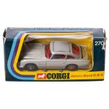 Corgi No 270 'James Bond' Aston Martin DB5: silver, red interior and red tyre slashers,