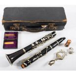 An early 20th century rosewood clarinet by Martin Fres,