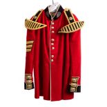 A Scots Guards Sergeant Bandsman tunic with epaulettes in gold braid.