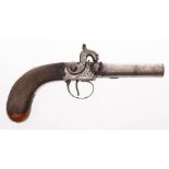 A 19th Century percussion cap box lock pistol by Hilliard,