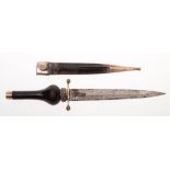 A 19th Century Spanish white metal mounted plug bayonet,