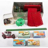 A boxed group of four 1970 Matchbox vehicles: No 13' Snorkel Fire Engine', No 22 'Blaze Buste'r,