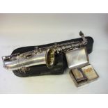 A French silver plated 'Meha' Alto saxophone: numbered 4015,