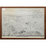 A WWI RAF Technical Diagram 'Low Flying-The Crooked Path': framed and glazed, 41.5 x 59cm.