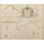 Captain Greenvile Collins, 'Fowey & Mounts Bay': hand coloured engraving pub, London c 1693,