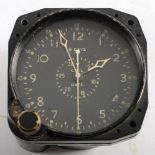 A BU Aero US Navy eight day cockpit clock by Waltham: the black dial signed as per tittle with