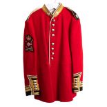 An Irish Guards Warrant Officer tunic: of large size, chest 47 1/4 inch. waist, 41 3/4 inch.