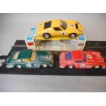 Scalextric, C/9 Ferrari with yellow bodywork, boxed: together with C69, Ferrari G.T.