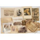A collection of late 19th/early 20th century regimental photographs and portrait photographs: