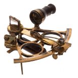 A lacquered brass 8 1/2 radius vernier sextant by C Plath, Hamburg,