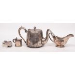 A group of five pieces of shipping line silver plated tablewares,