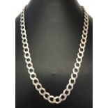 A heavy silver 18 inch heavy curb chain with lobster style clasp.