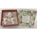 Brand New, Whittard of Chelsea, ex stock, boxed Tea for Two set in "Victoria Chintz" pattern.