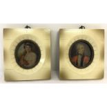 A pair of framed and glazed miniatures.