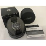 A men's Citizen Eco-Drive wrist watch with replacement silicone strap model CB*/Cal.H144.H145.