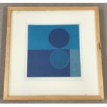 A framed & glazed abstract painting entitled "Midnight Moon" signed Annalisa.