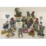 A box of collectable resin bear ornaments, mostly Carte Blanche "Me to You" bears.