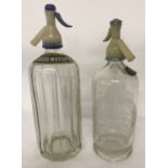 2 vintage glass soda syphons; Hooper Struve & Co together with a Schweppes Limited.