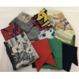 12 vintage long and square ladies dress scarves, to include Norma Dori, Michelle and House of Fraser
