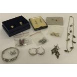 A quantity of assorted earrings and earring jewellery sets to include silver.