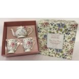 Brand New, Whittard of Chelsea, ex stock, boxed Tea for Two set in "Victoria Chintz" pattern.