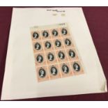 An unused sheet of 16 Kenya Uganda Tanganyika Coronation 1953 stamps.