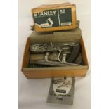 A vintage Stanley #50 combination plane in original box with cutting blades.