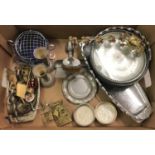 A collection of assorted silver plated & metal ware items.