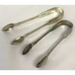 2 pairs of Victorian silver sugar tongs.