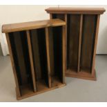 2 pine triple section cd racks.