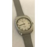 A men's vintage style wristwatch by Contact with stainless steel bracelet and case.