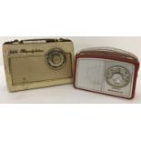2 vintage 1960's portable radios. A Dansette Chorister Bandspread in red case.