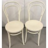 A pair of vintage bentwood kitchen chairs.