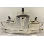 An Art Deco style 4 piece silver plated tea set.