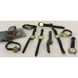 A collection of 10 ladies wristwatches to include vintage gold cased watch.