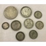 9 antique and vintage coins to include silver.