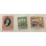 3 unused vintage foreign stamps.